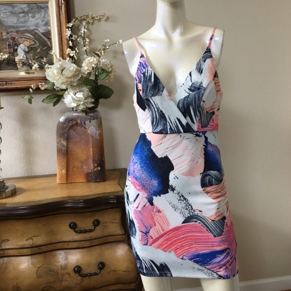 LF Color Splash Cross Front Dress
